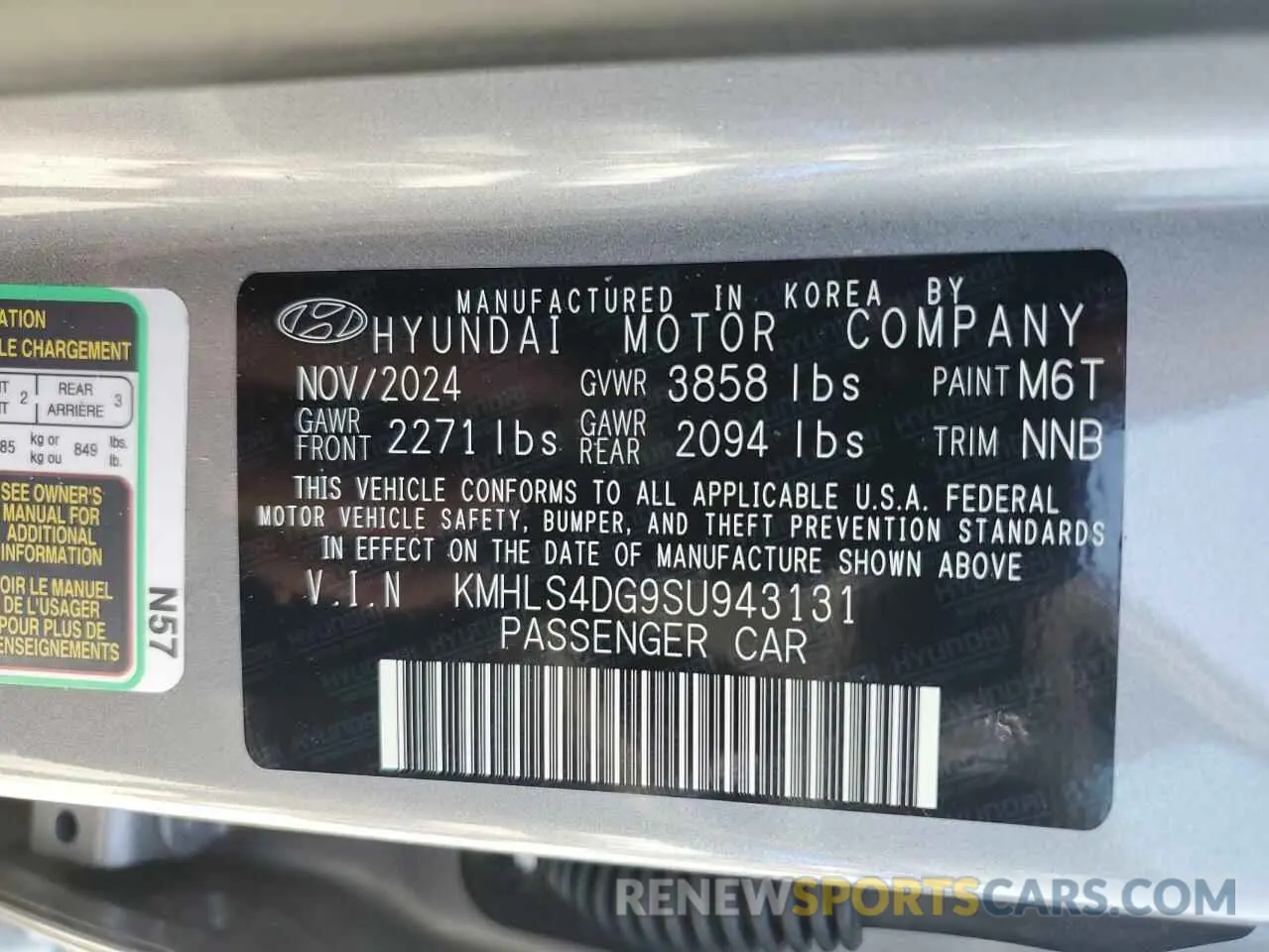 13 Photograph of a damaged car KMHLS4DG9SU943131 HYUNDAI ELANTRA 2025