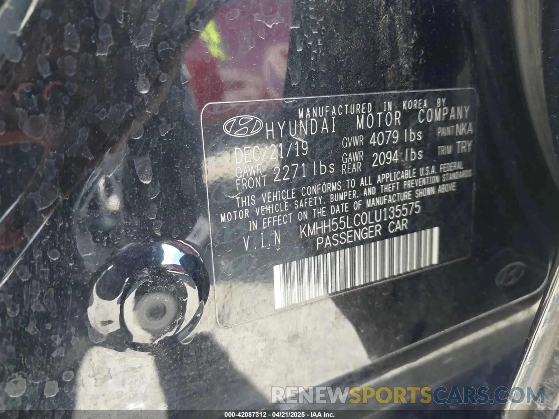 9 Photograph of a damaged car KMHH55LC0LU135575 HYUNDAI ELANTRA GT 2020