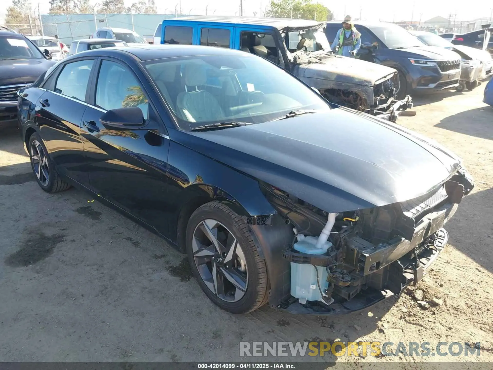 1 Photograph of a damaged car KMHLN4AJ4MU005340 HYUNDAI ELANTRA HYBRID 2021