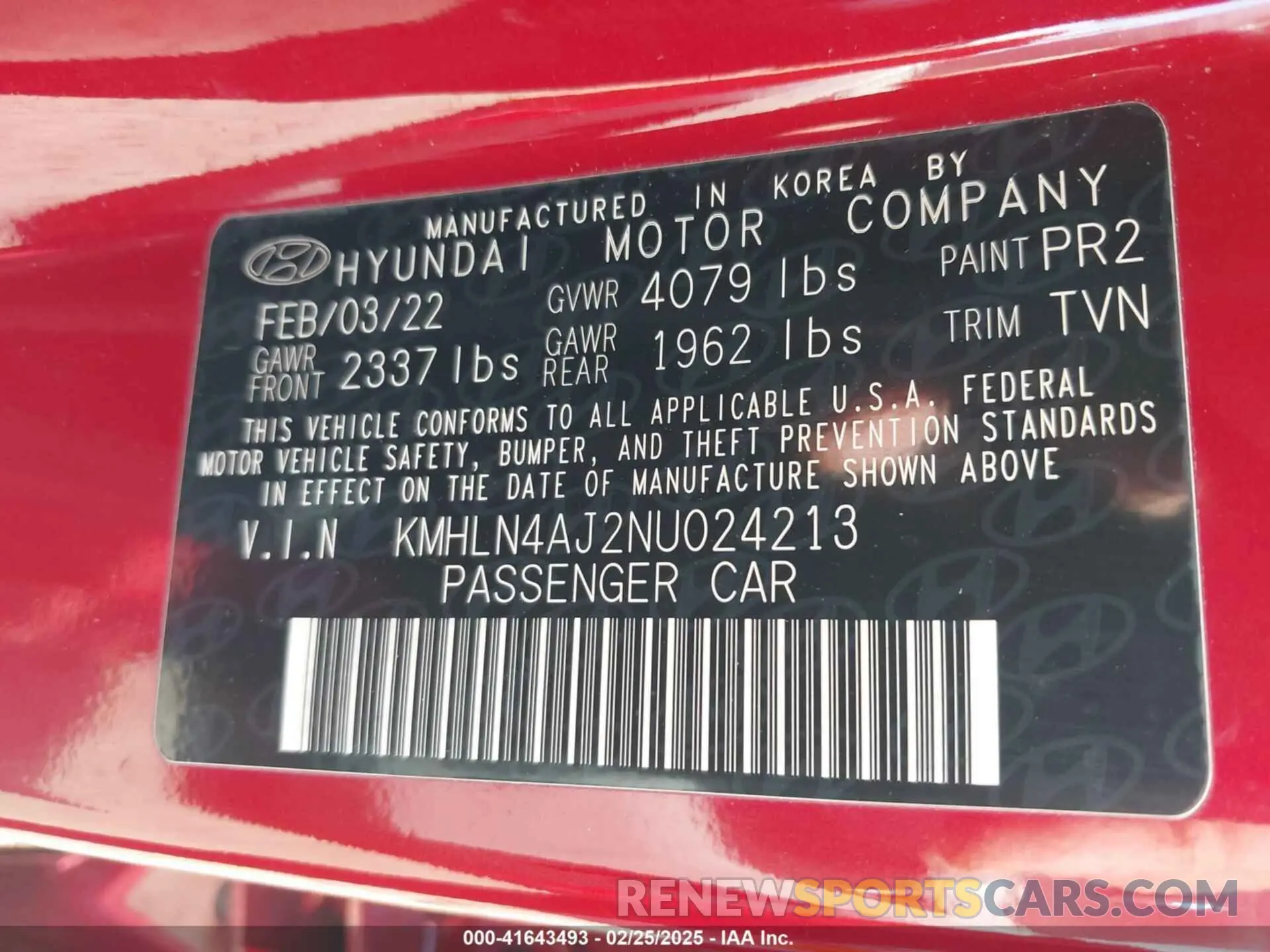 9 Photograph of a damaged car KMHLN4AJ2NU024213 HYUNDAI ELANTRA HYBRID 2022