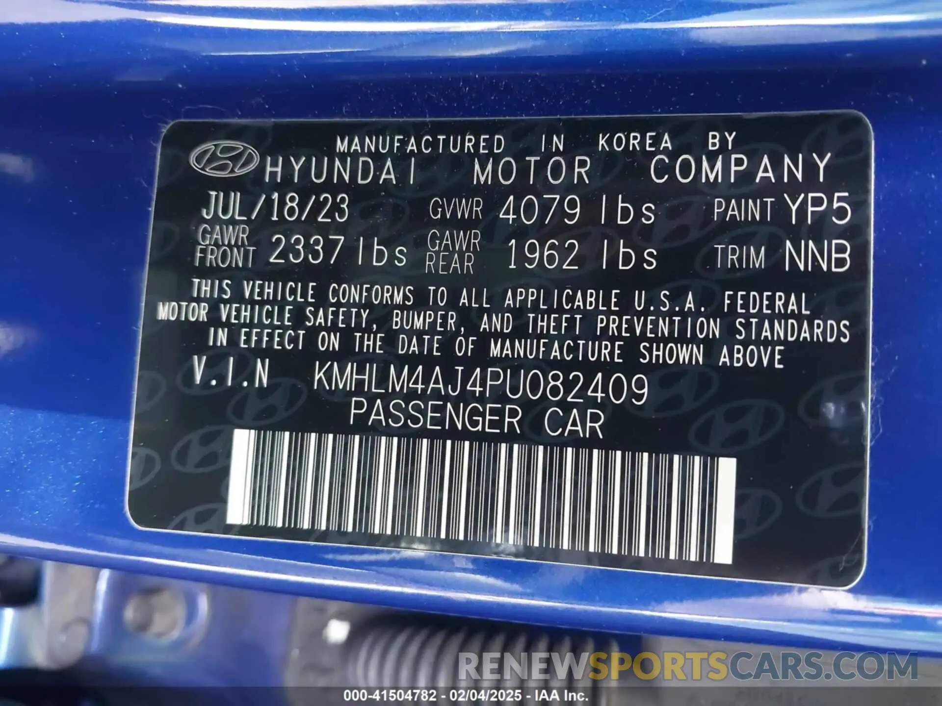 9 Photograph of a damaged car KMHLM4AJ4PU082409 HYUNDAI ELANTRA HYBRID 2023