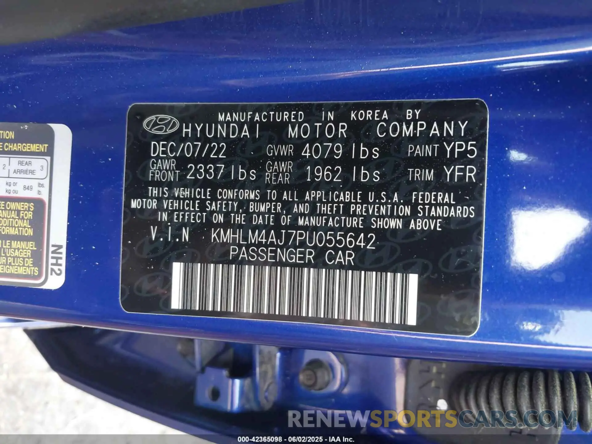 9 Photograph of a damaged car KMHLM4AJ7PU055642 HYUNDAI ELANTRA HYBRID 2023