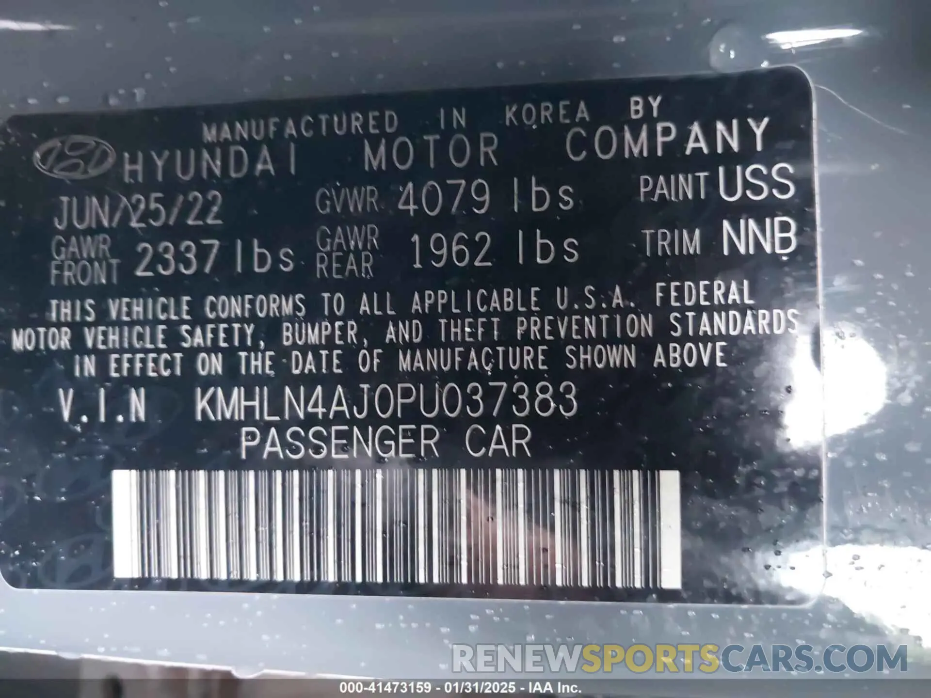 9 Photograph of a damaged car KMHLN4AJ0PU037383 HYUNDAI ELANTRA HYBRID 2023