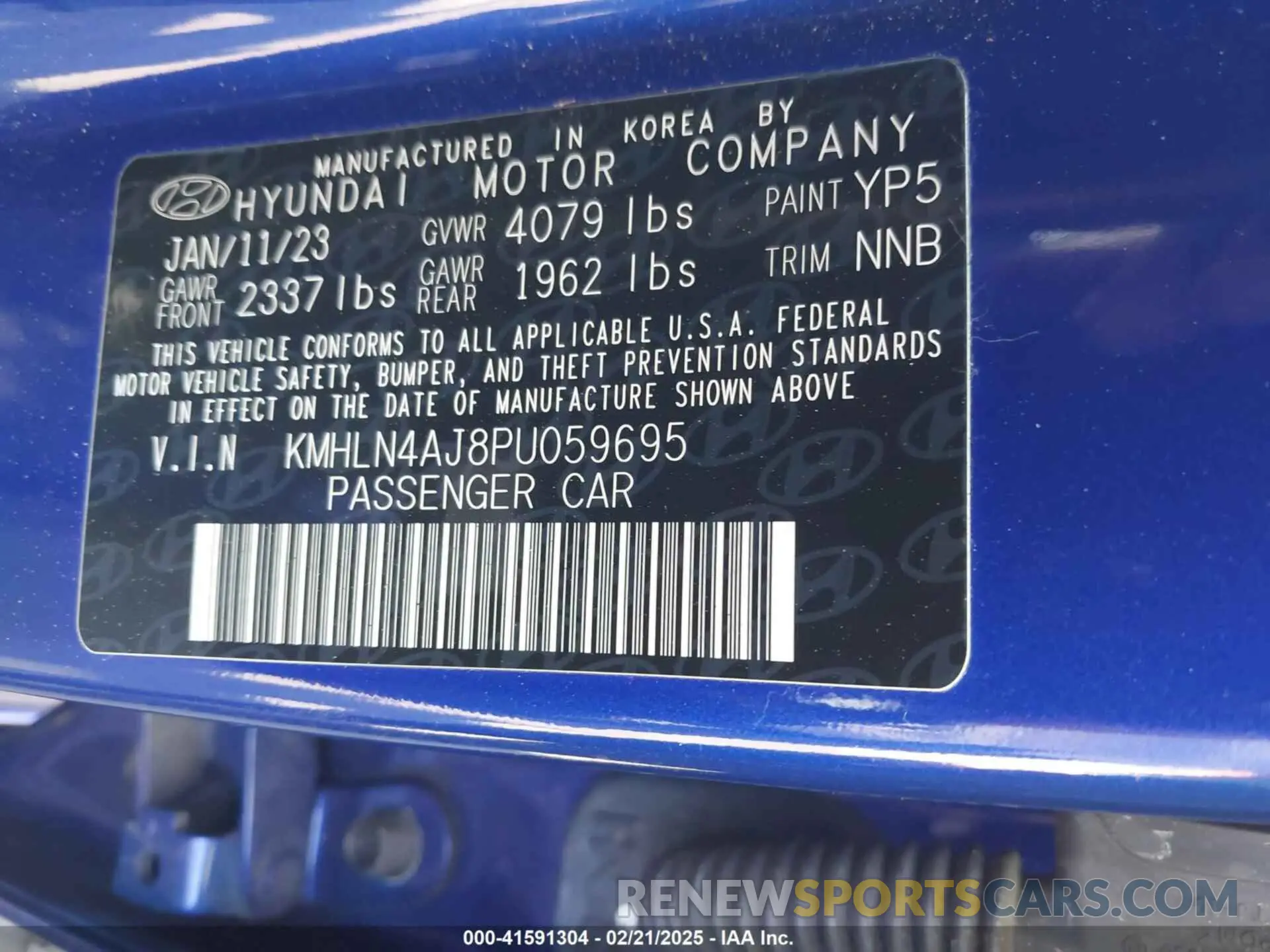 9 Photograph of a damaged car KMHLN4AJ8PU059695 HYUNDAI ELANTRA HYBRID 2023