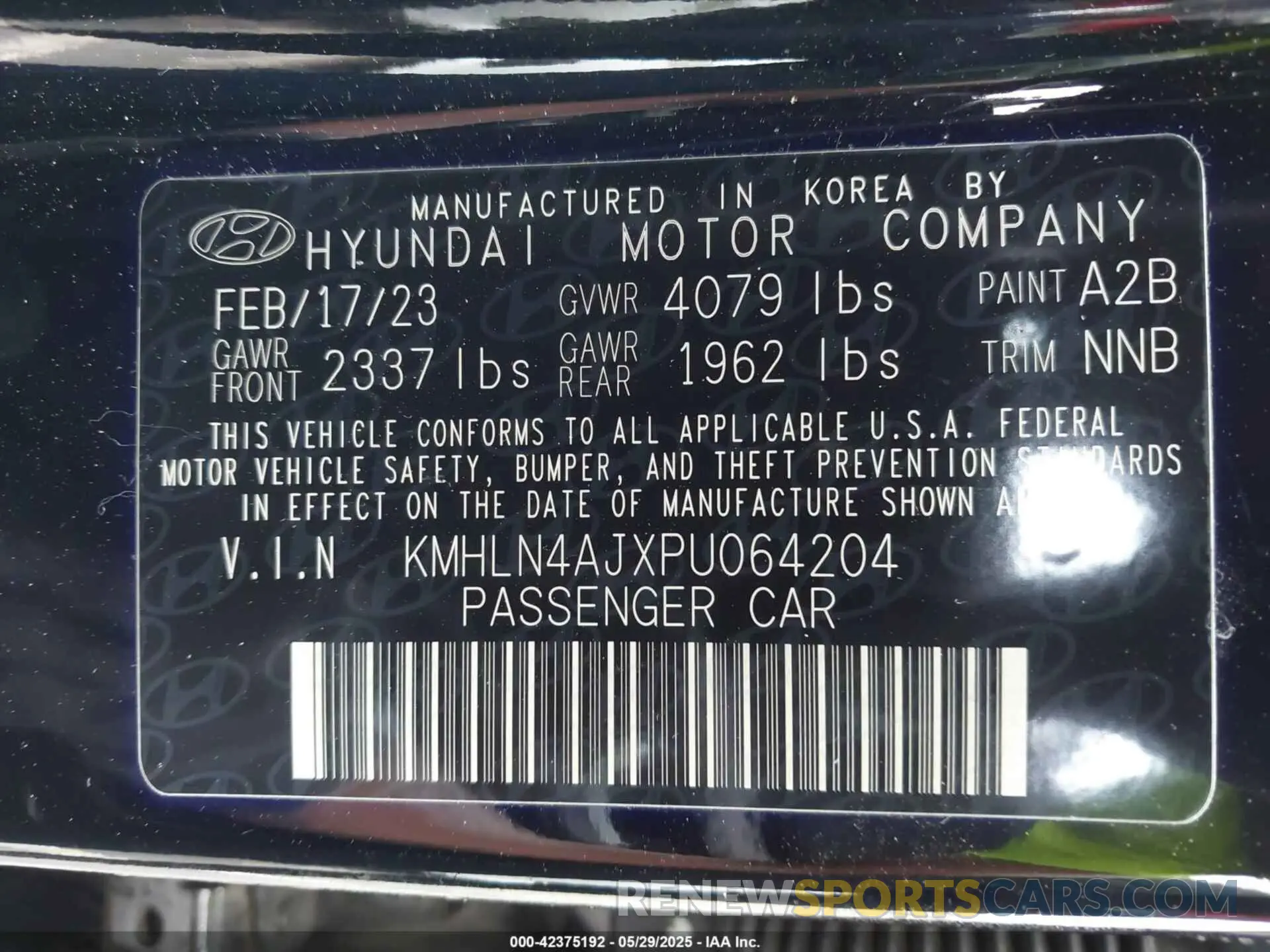 9 Photograph of a damaged car KMHLN4AJXPU064204 HYUNDAI ELANTRA HYBRID 2023