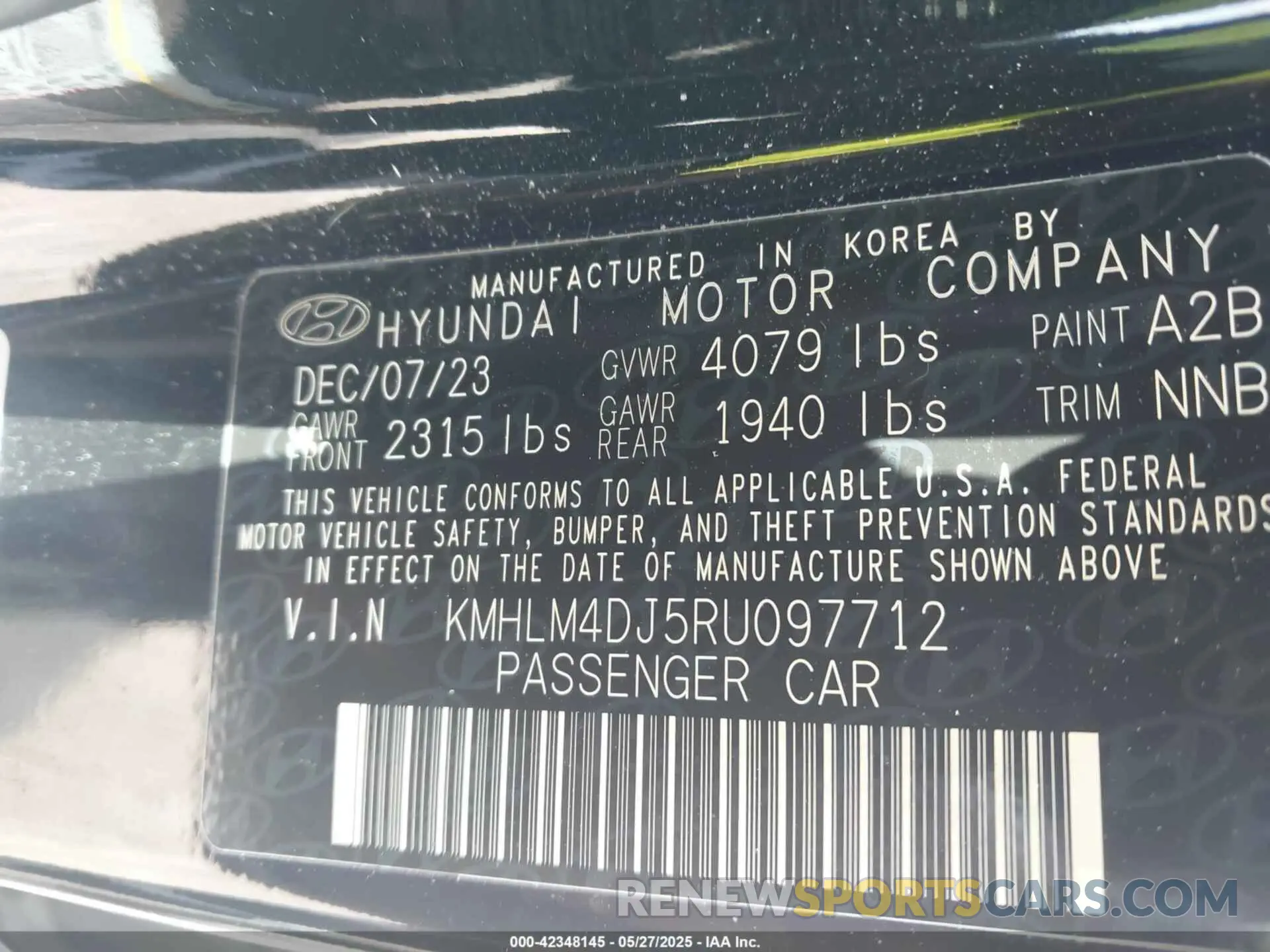 9 Photograph of a damaged car KMHLM4DJ5RU097712 HYUNDAI ELANTRA HYBRID 2024
