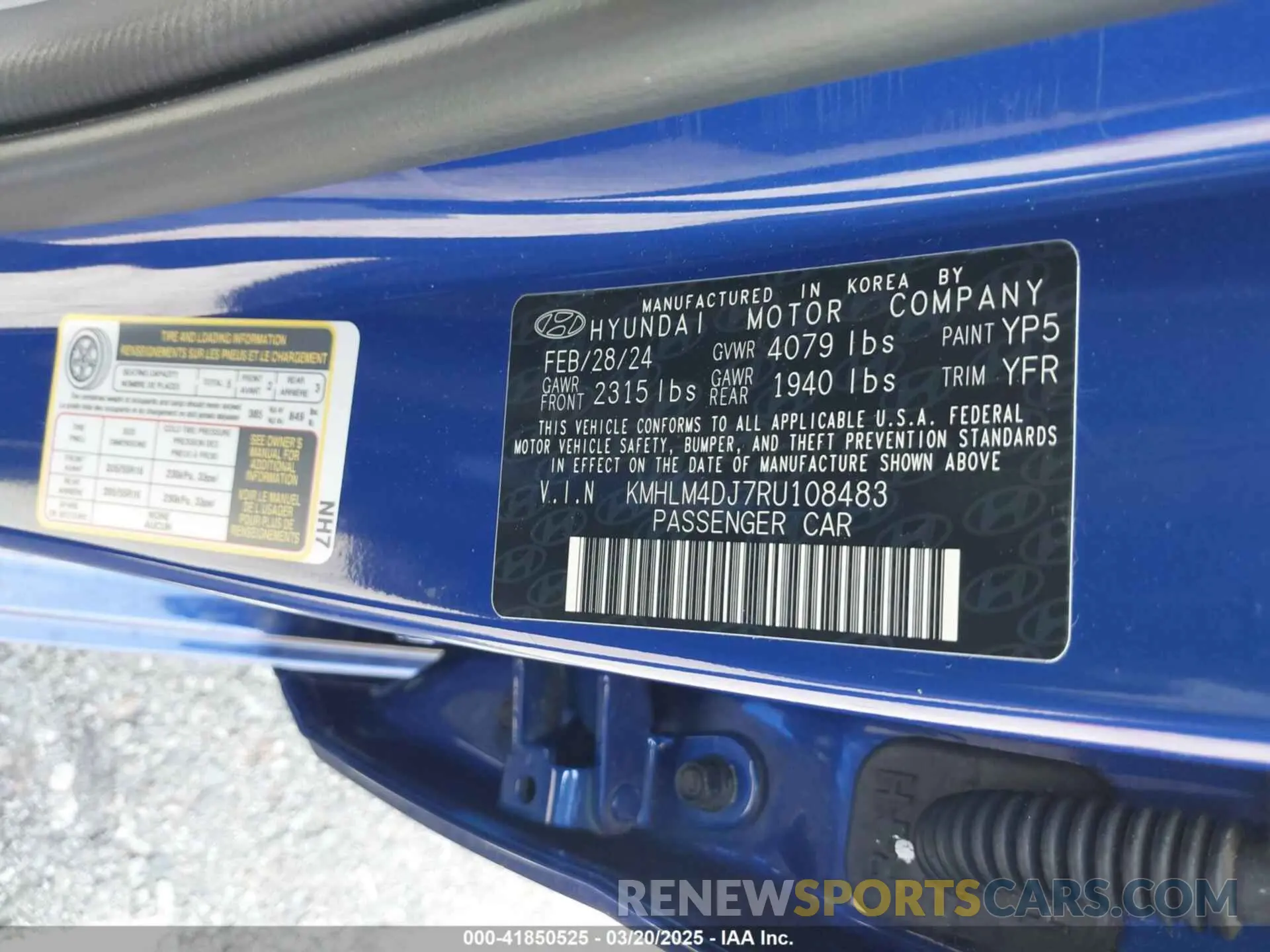 9 Photograph of a damaged car KMHLM4DJ7RU108483 HYUNDAI ELANTRA HYBRID 2024