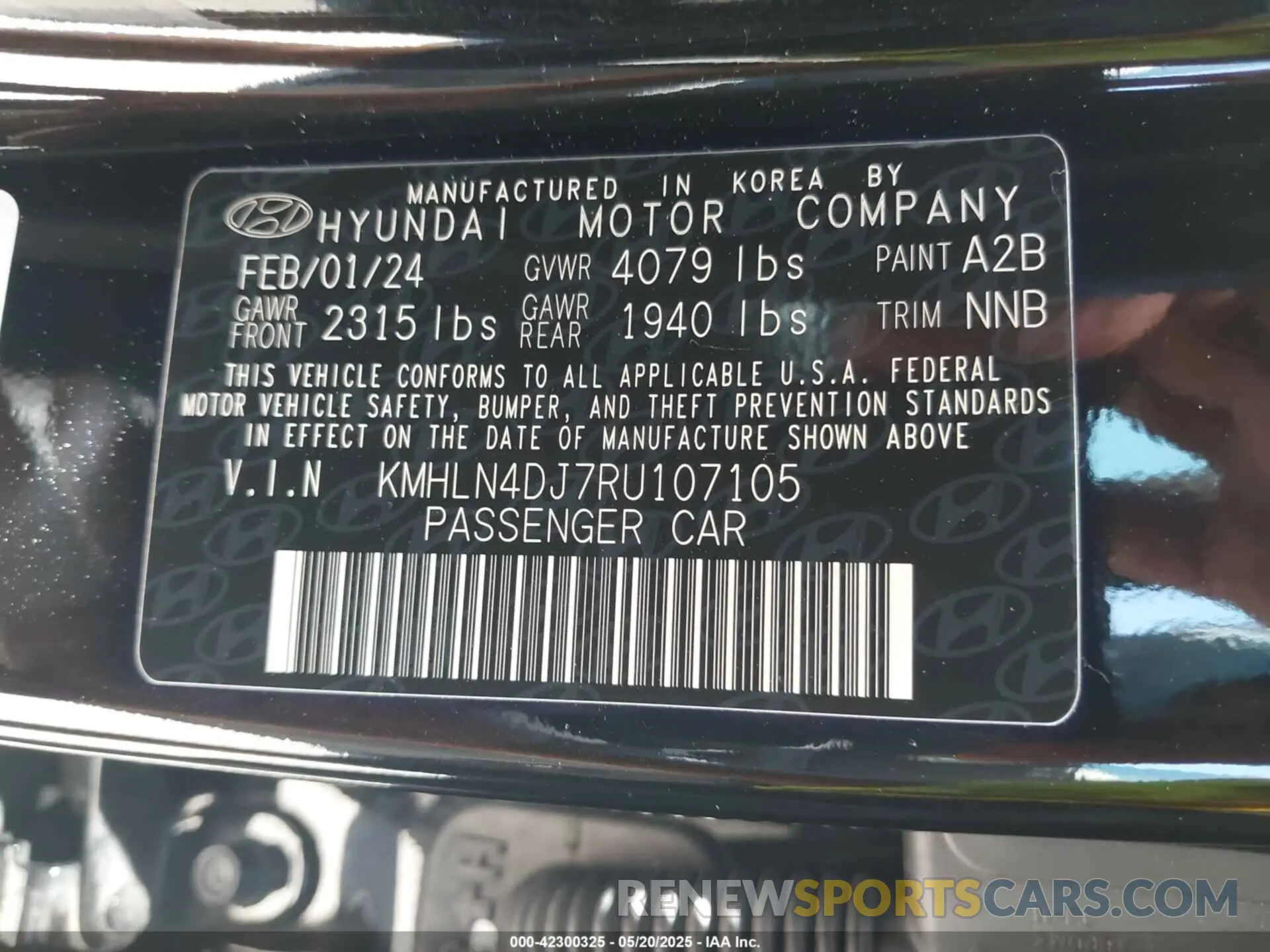 9 Photograph of a damaged car KMHLN4DJ7RU107105 HYUNDAI ELANTRA HYBRID 2024