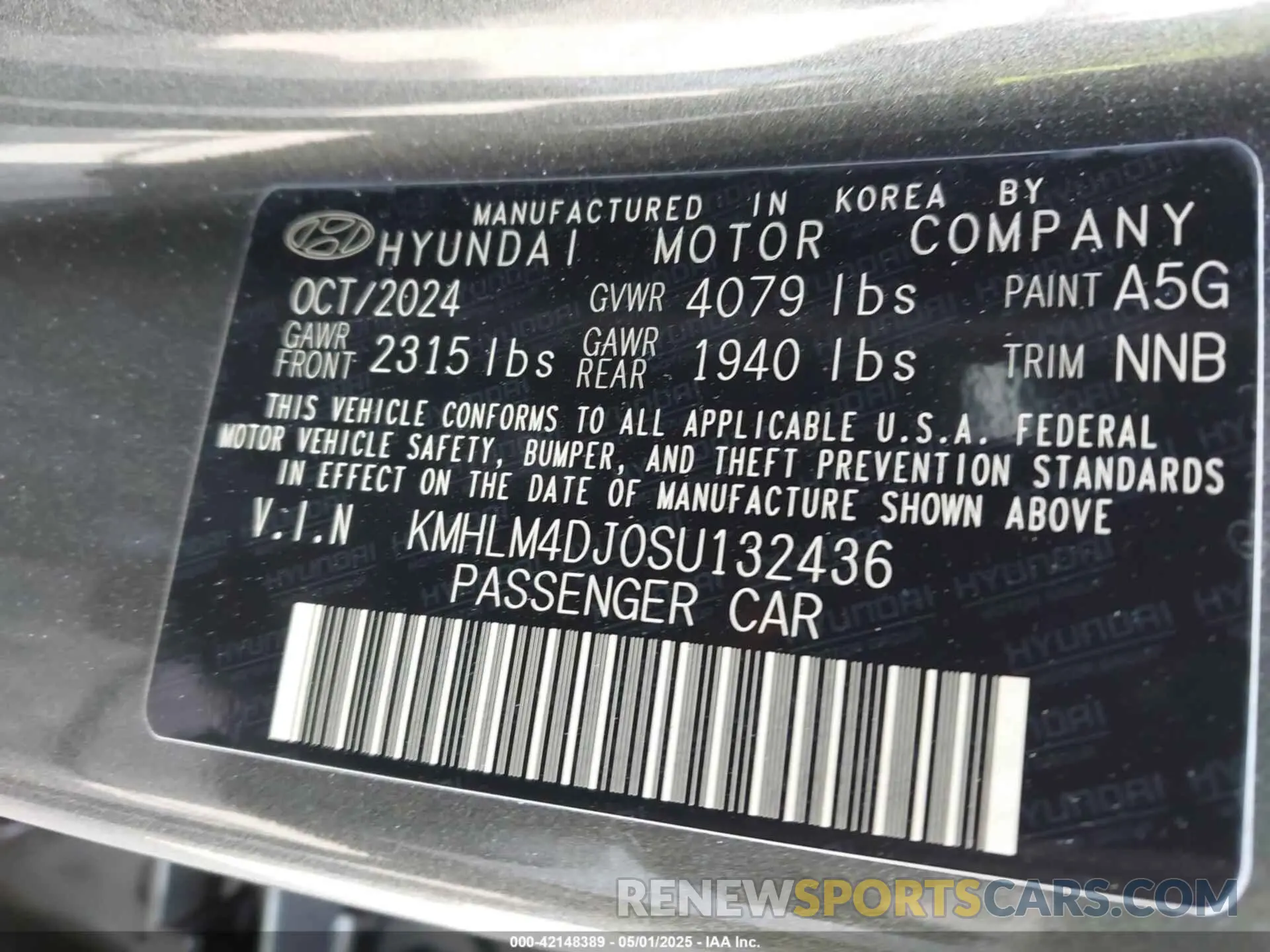 9 Photograph of a damaged car KMHLM4DJ0SU132436 HYUNDAI ELANTRA HYBRID 2025