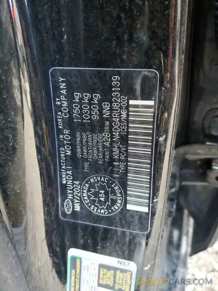 12 Photograph of a damaged car KMHLN4DG4RU823139 HYUNDAI ELANTRA LU 2024