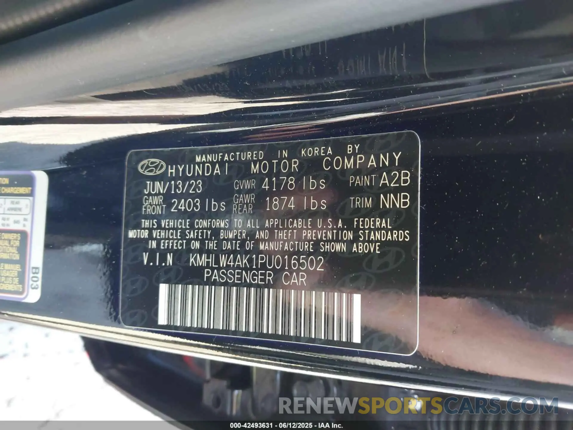9 Photograph of a damaged car KMHLW4AK1PU016502 HYUNDAI ELANTRA N 2023