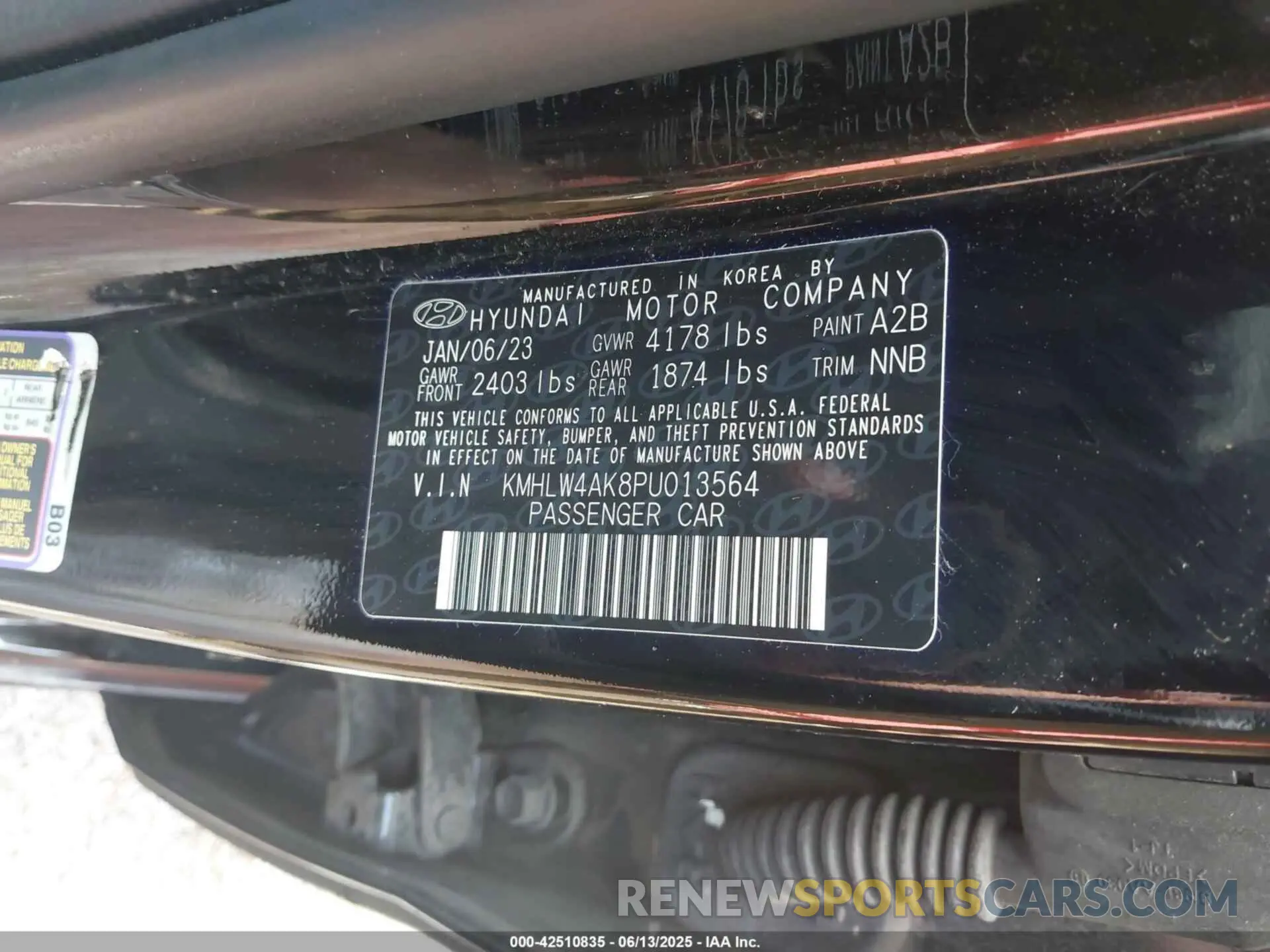 9 Photograph of a damaged car KMHLW4AK8PU013564 HYUNDAI ELANTRA N 2023