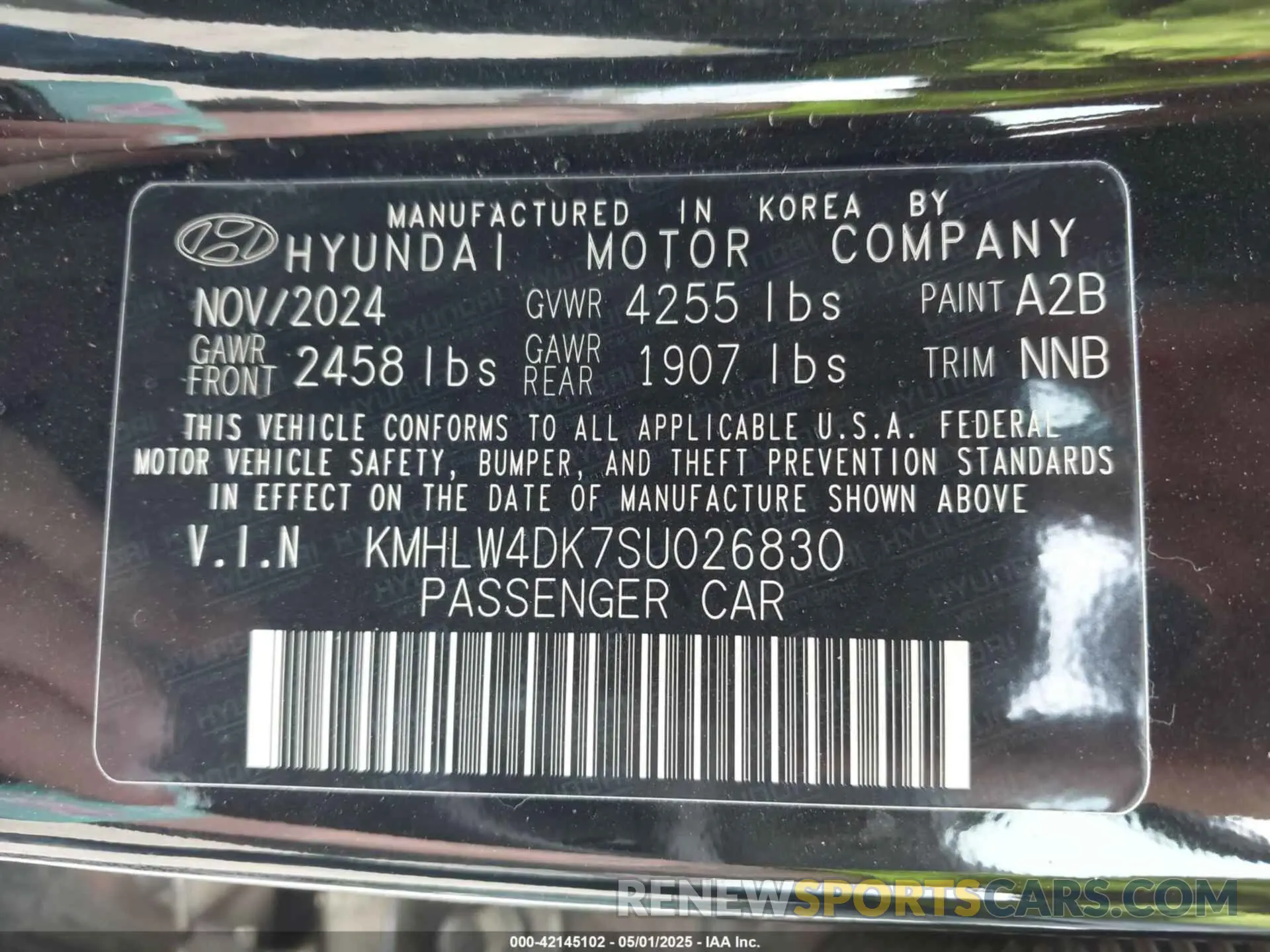 9 Photograph of a damaged car KMHLW4DK7SU026830 HYUNDAI ELANTRA N 2025
