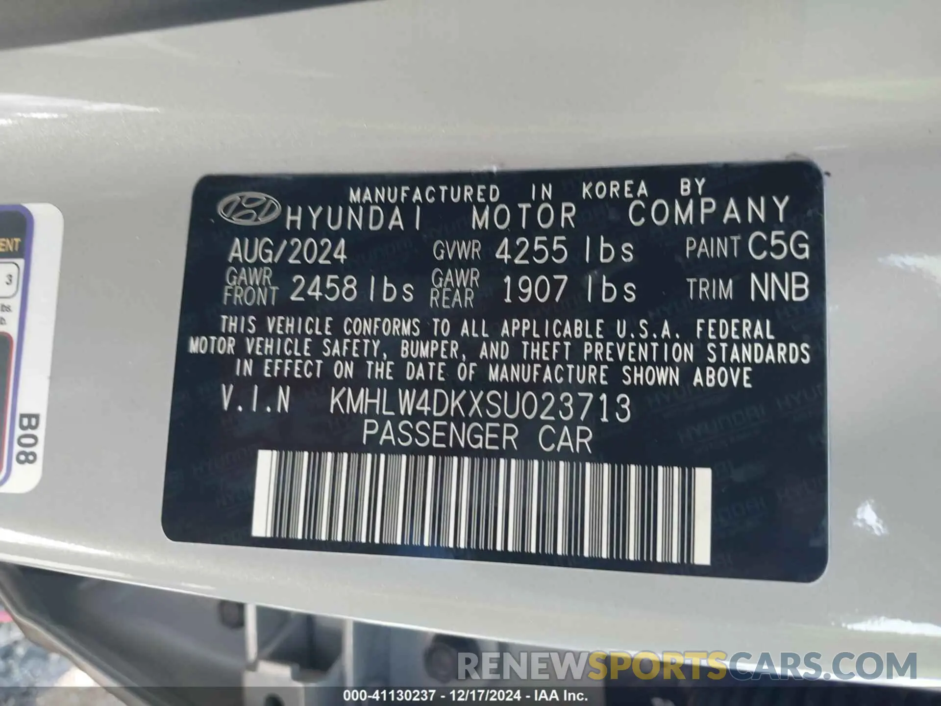 9 Photograph of a damaged car KMHLW4DKXSU023713 HYUNDAI ELANTRA N 2025