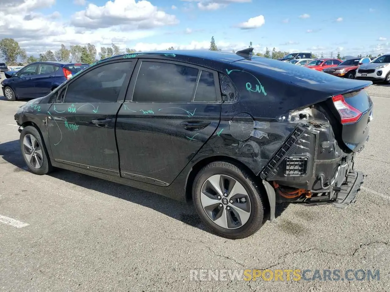 2 Photograph of a damaged car KMHC75LH6KU044387 HYUNDAI IONIQ 2019
