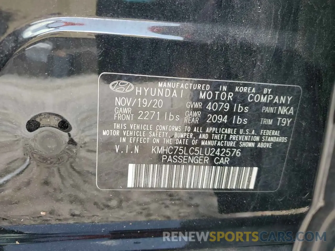 15 Photograph of a damaged car KMHC75LC5LU242576 HYUNDAI IONIQ 2020
