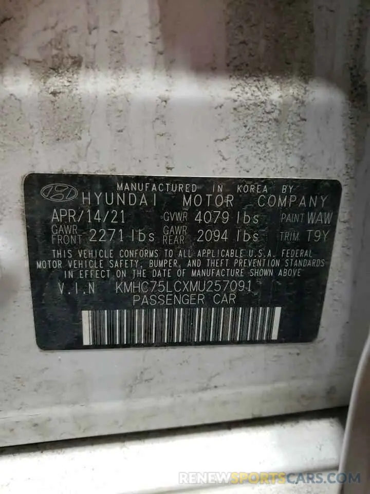 13 Photograph of a damaged car KMHC75LCXMU257091 HYUNDAI IONIQ 2021