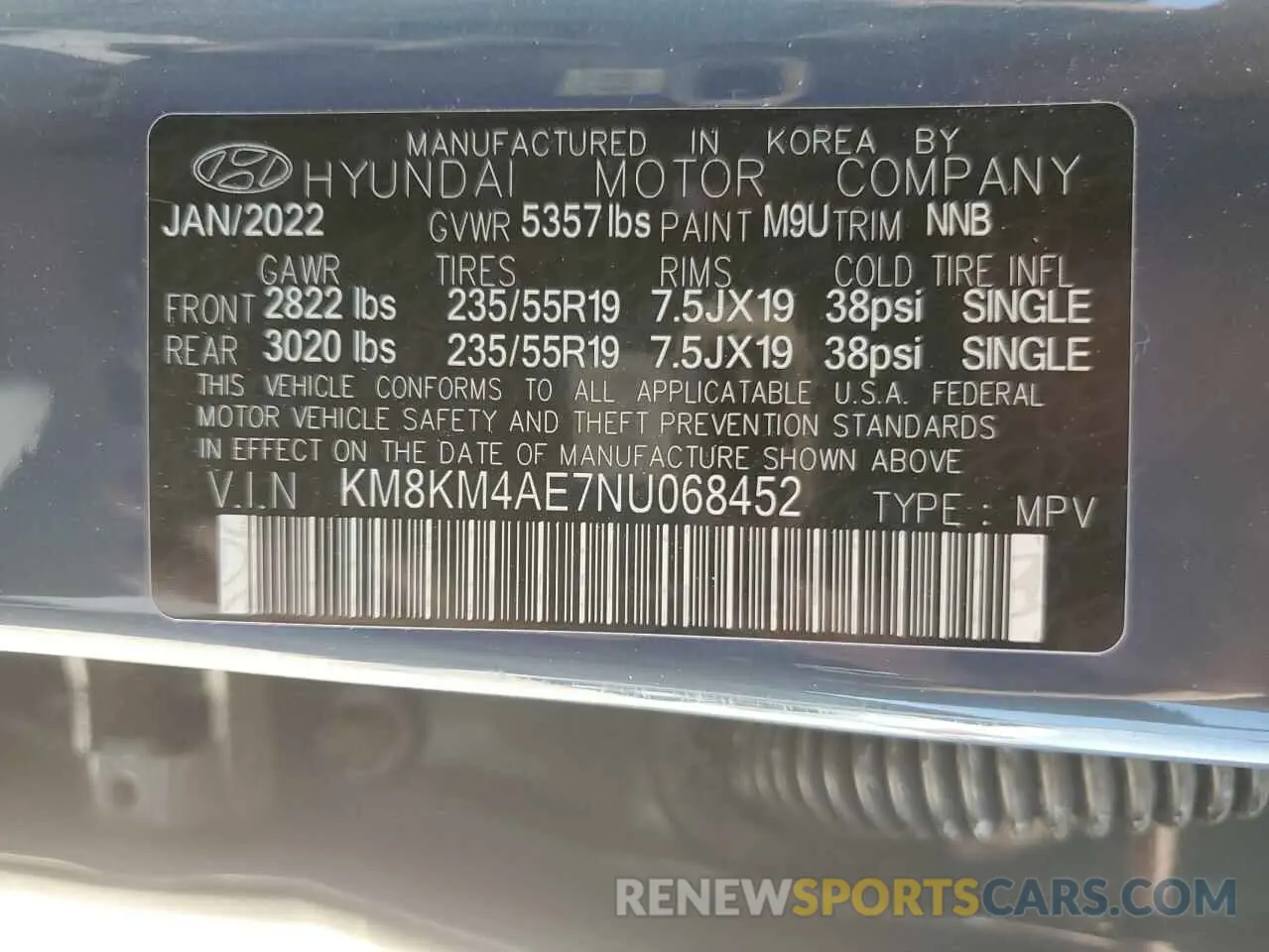 12 Photograph of a damaged car KM8KM4AE7NU068452 HYUNDAI IONIQ 2022