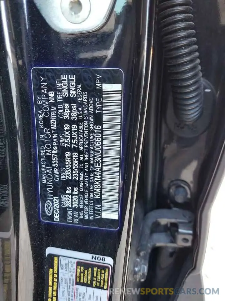 14 Photograph of a damaged car KM8KN4AE3NU066016 HYUNDAI IONIQ 2022