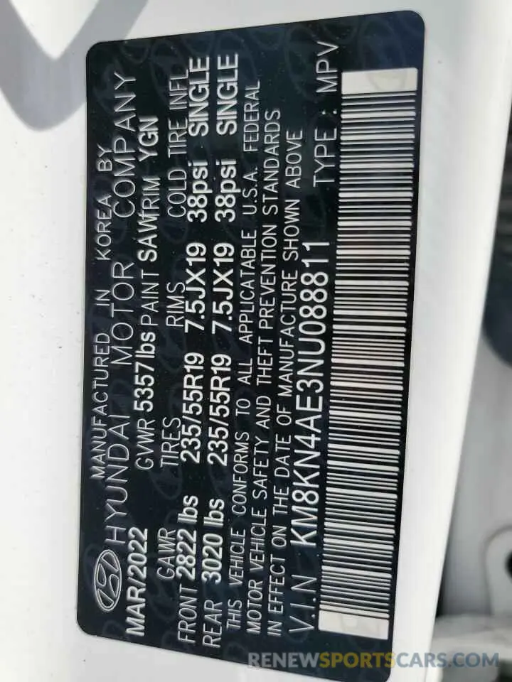12 Photograph of a damaged car KM8KN4AE3NU088811 HYUNDAI IONIQ 2022