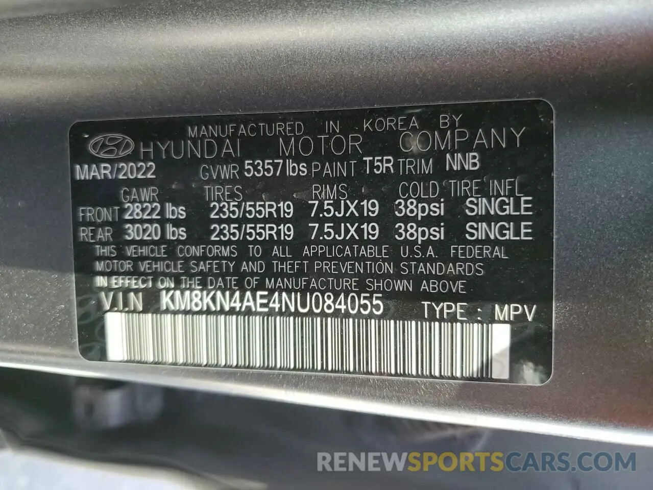 13 Photograph of a damaged car KM8KN4AE4NU084055 HYUNDAI IONIQ 2022