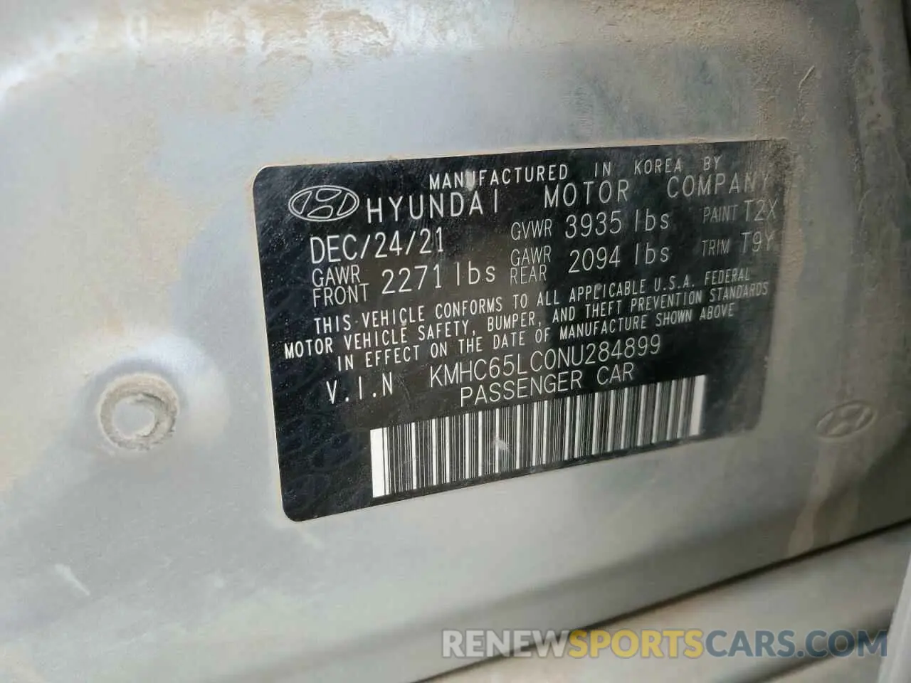14 Photograph of a damaged car KMHC65LC0NU284899 HYUNDAI IONIQ 2022