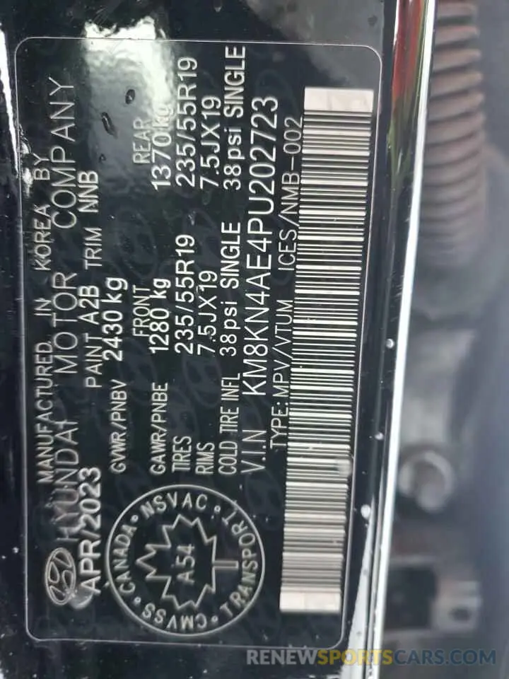 12 Photograph of a damaged car KM8KN4AE4PU202723 HYUNDAI IONIQ 2023