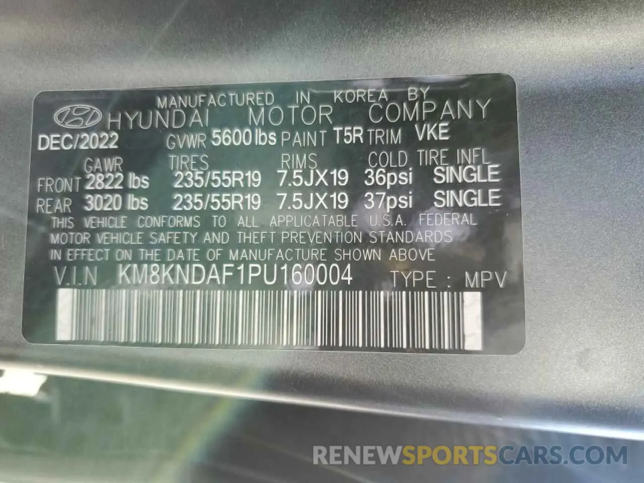 13 Photograph of a damaged car KM8KNDAF1PU160004 HYUNDAI IONIQ 2023