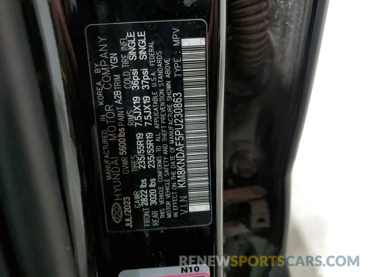13 Photograph of a damaged car KM8KNDAF5PU230863 HYUNDAI IONIQ 2023