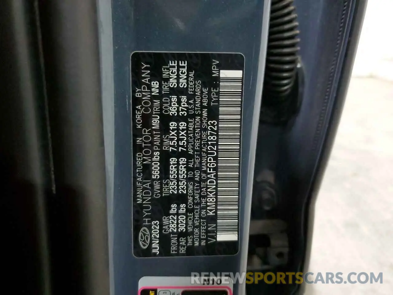 13 Photograph of a damaged car KM8KNDAF6PU218723 HYUNDAI IONIQ 2023