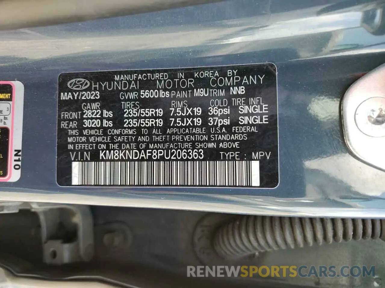 13 Photograph of a damaged car KM8KNDAF8PU206363 HYUNDAI IONIQ 2023