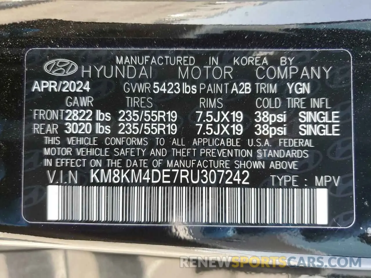 12 Photograph of a damaged car KM8KM4DE7RU307242 HYUNDAI IONIQ 2024