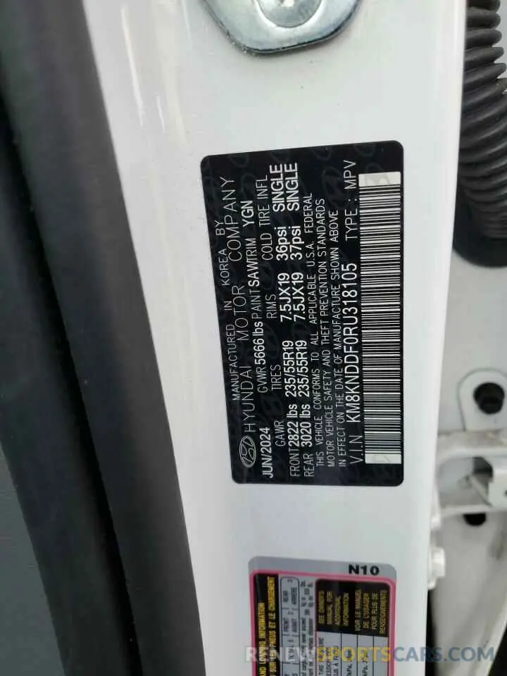 12 Photograph of a damaged car KM8KNDDF0RU318105 HYUNDAI IONIQ 2024