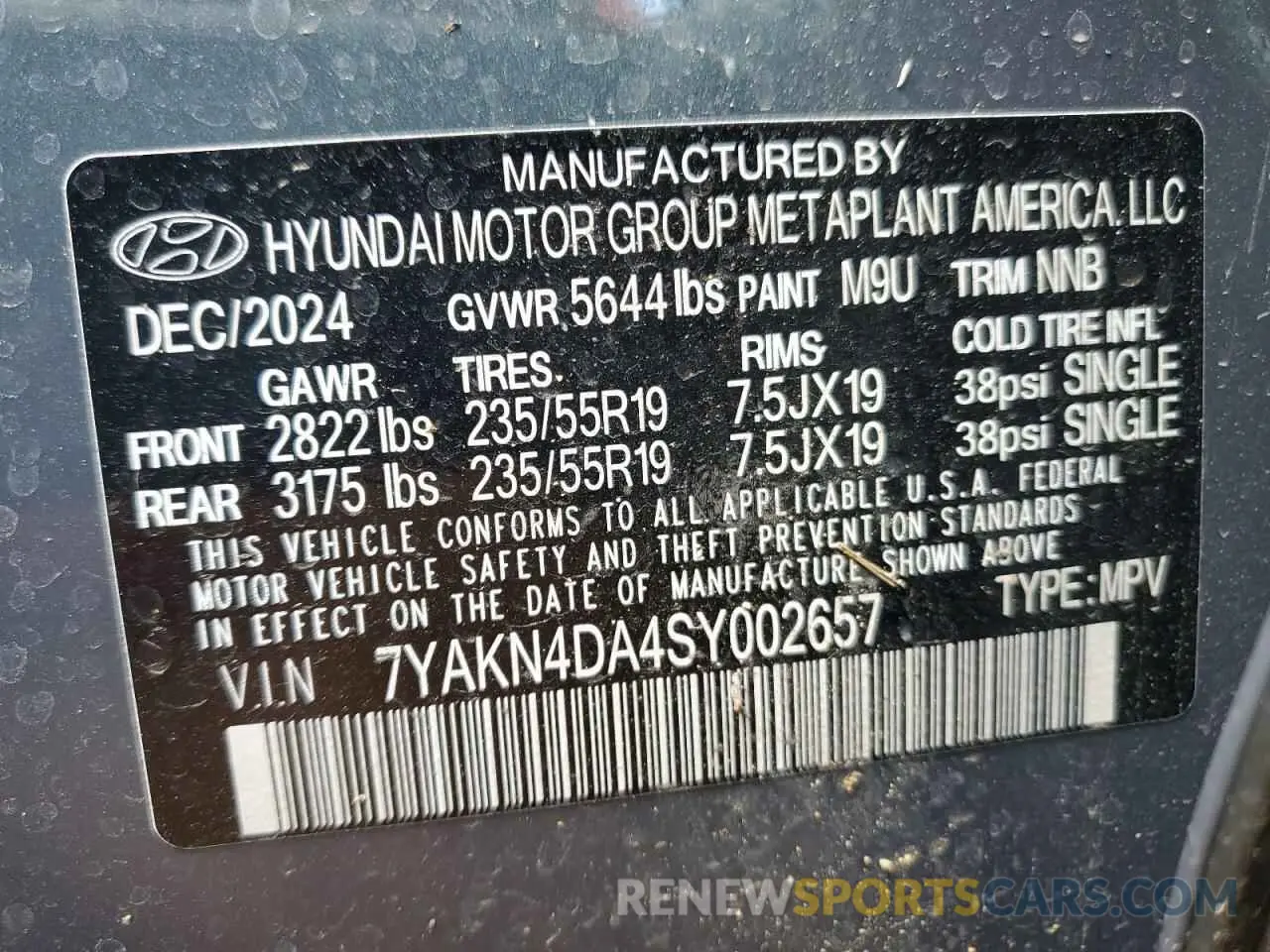 12 Photograph of a damaged car 7YAKN4DA4SY002657 HYUNDAI IONIQ 2025