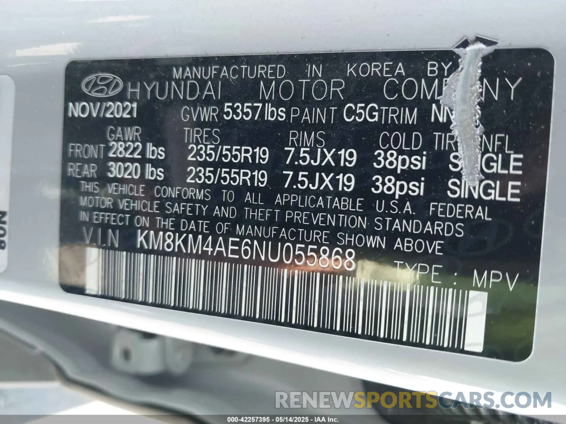 9 Photograph of a damaged car KM8KM4AE6NU055868 HYUNDAI IONIQ 5 2022