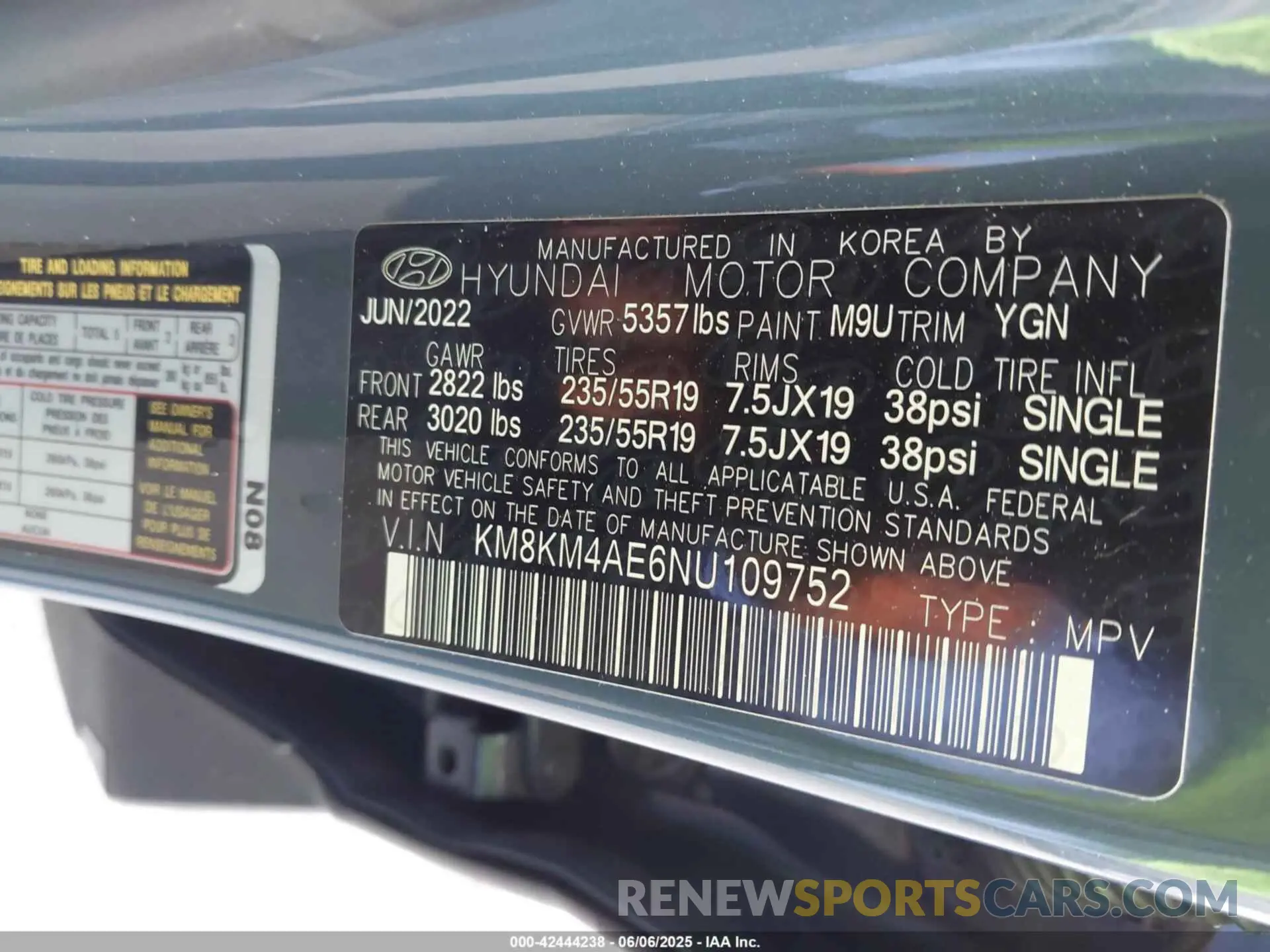 9 Photograph of a damaged car KM8KM4AE6NU109752 HYUNDAI IONIQ 5 2022