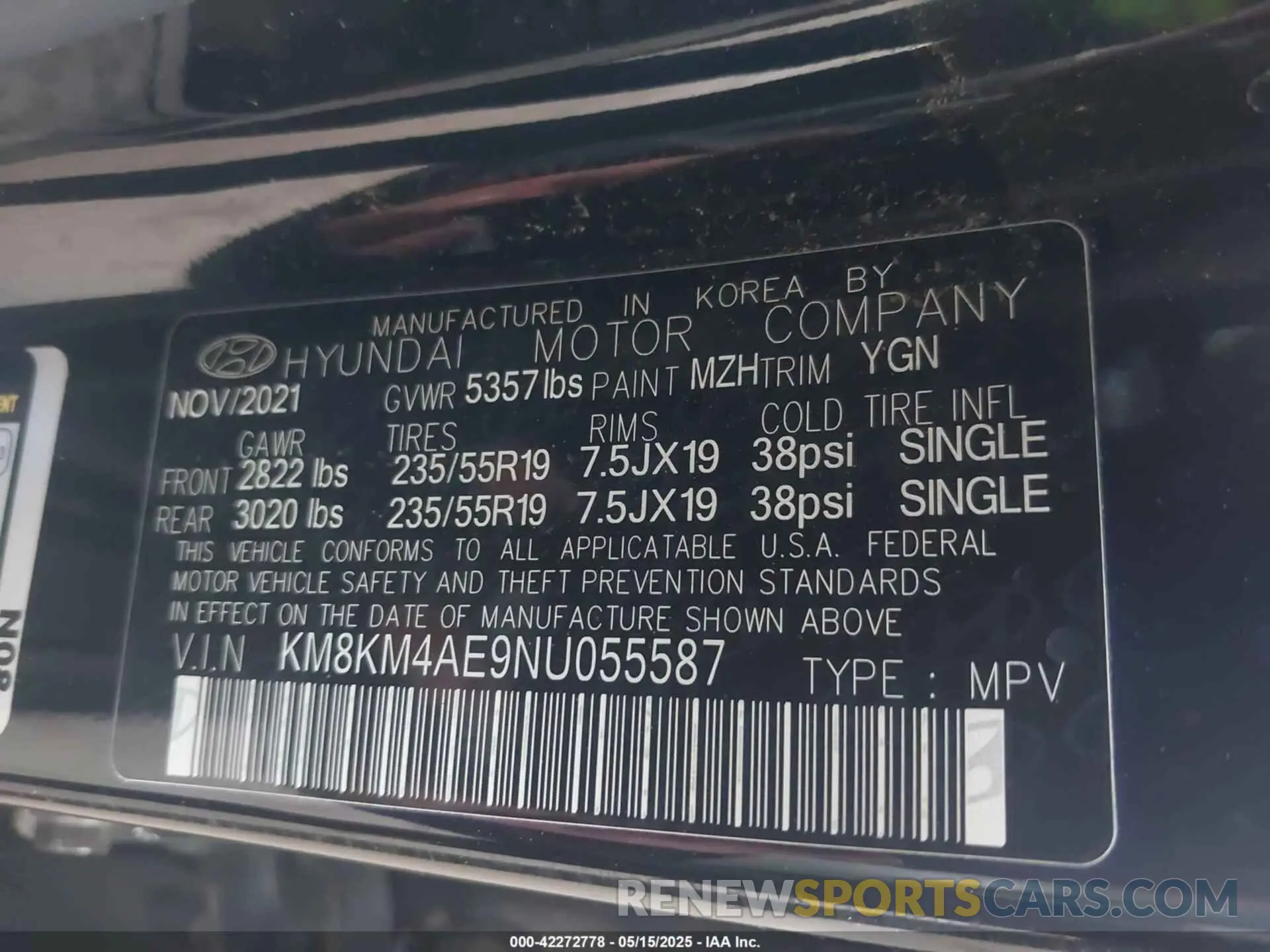 9 Photograph of a damaged car KM8KM4AE9NU055587 HYUNDAI IONIQ 5 2022