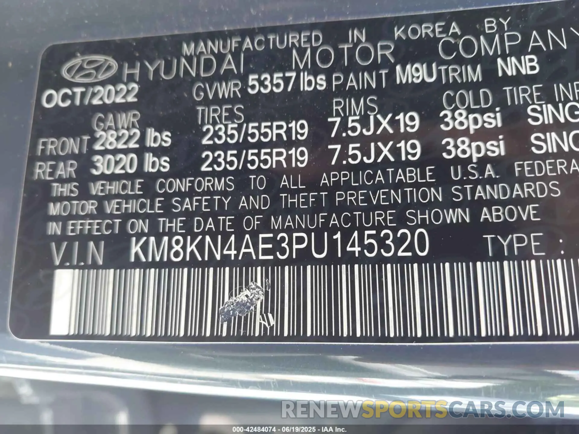 9 Photograph of a damaged car KM8KN4AE3PU145320 HYUNDAI IONIQ 5 2023