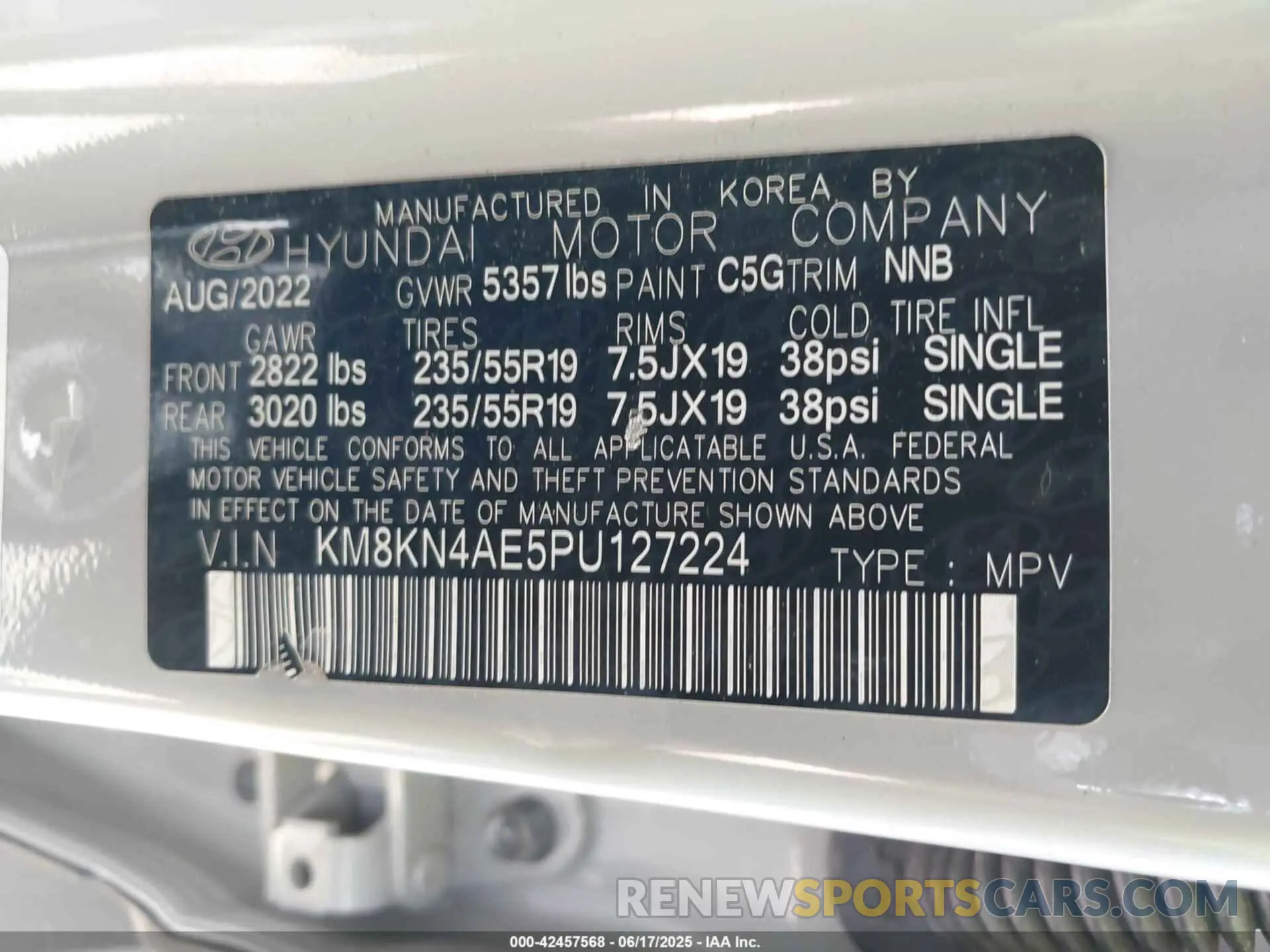 9 Photograph of a damaged car KM8KN4AE5PU127224 HYUNDAI IONIQ 5 2023