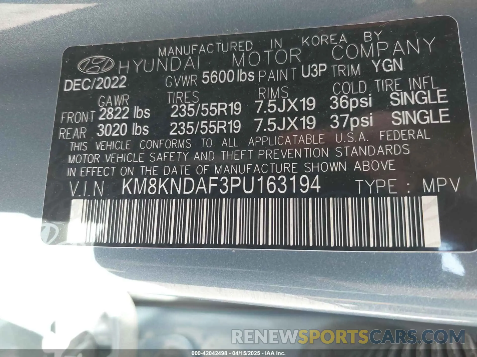 9 Photograph of a damaged car KM8KNDAF3PU163194 HYUNDAI IONIQ 5 2023