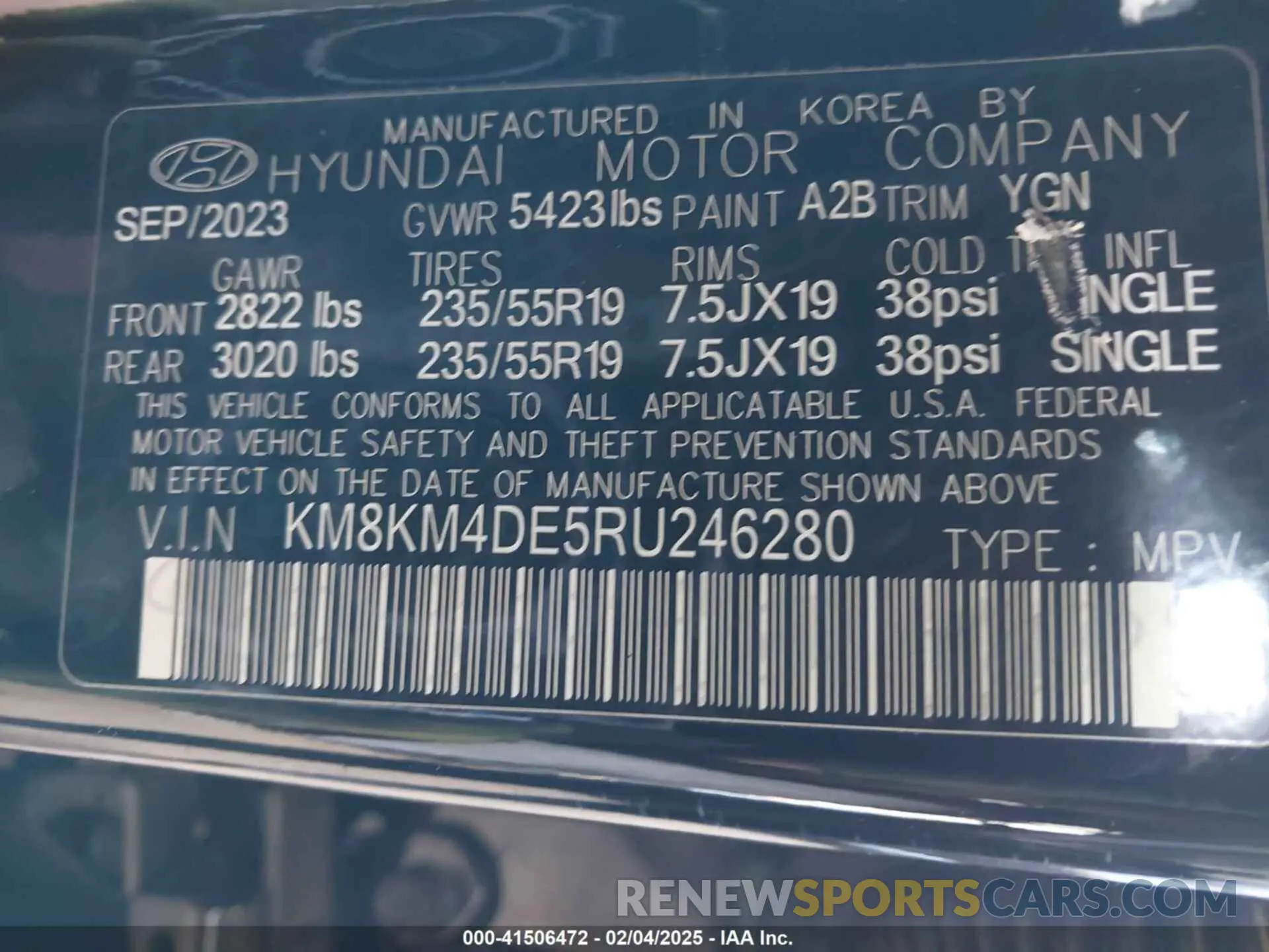 9 Photograph of a damaged car KM8KM4DE5RU246280 HYUNDAI IONIQ 5 2024