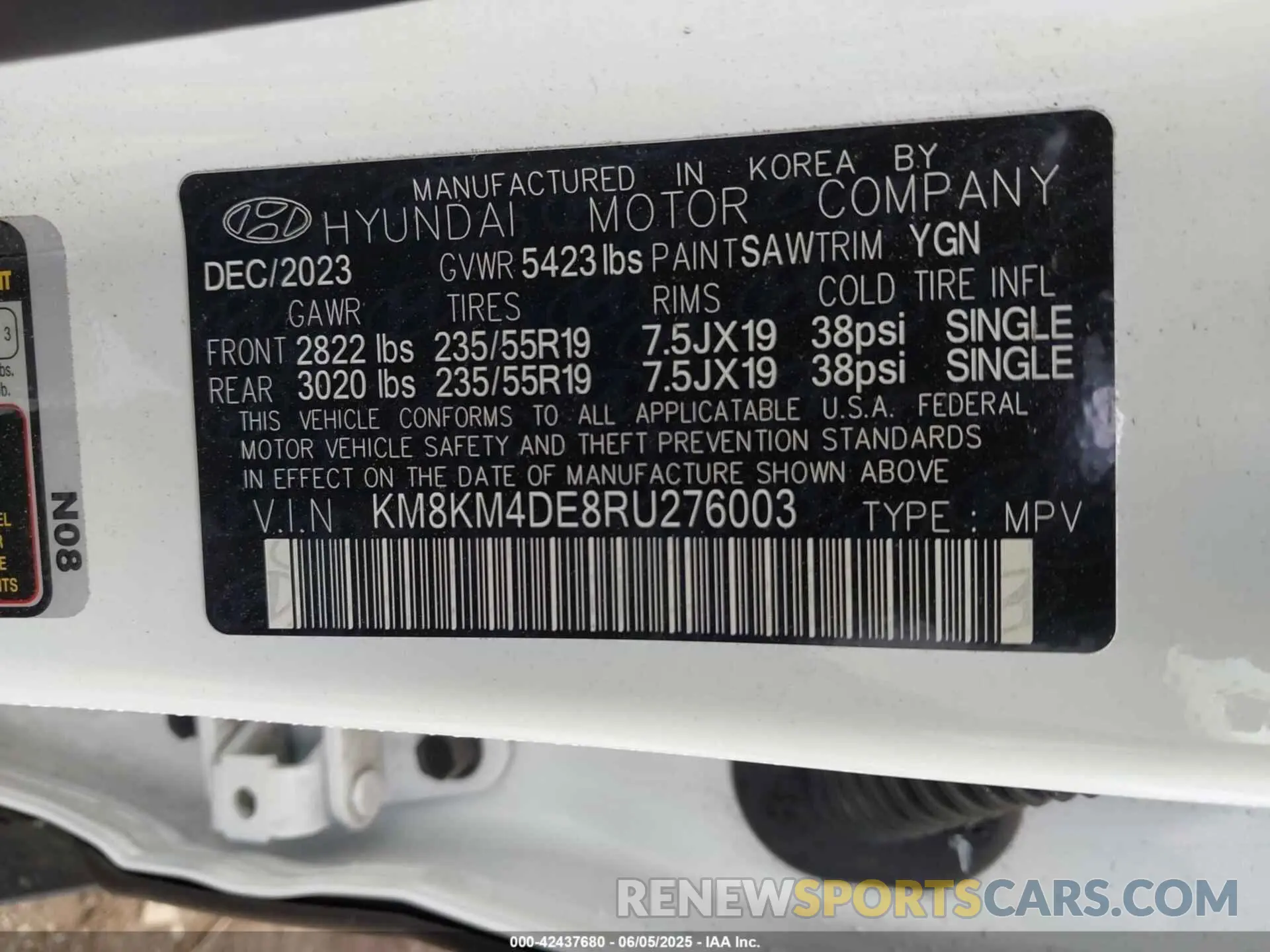 9 Photograph of a damaged car KM8KM4DE8RU276003 HYUNDAI IONIQ 5 2024