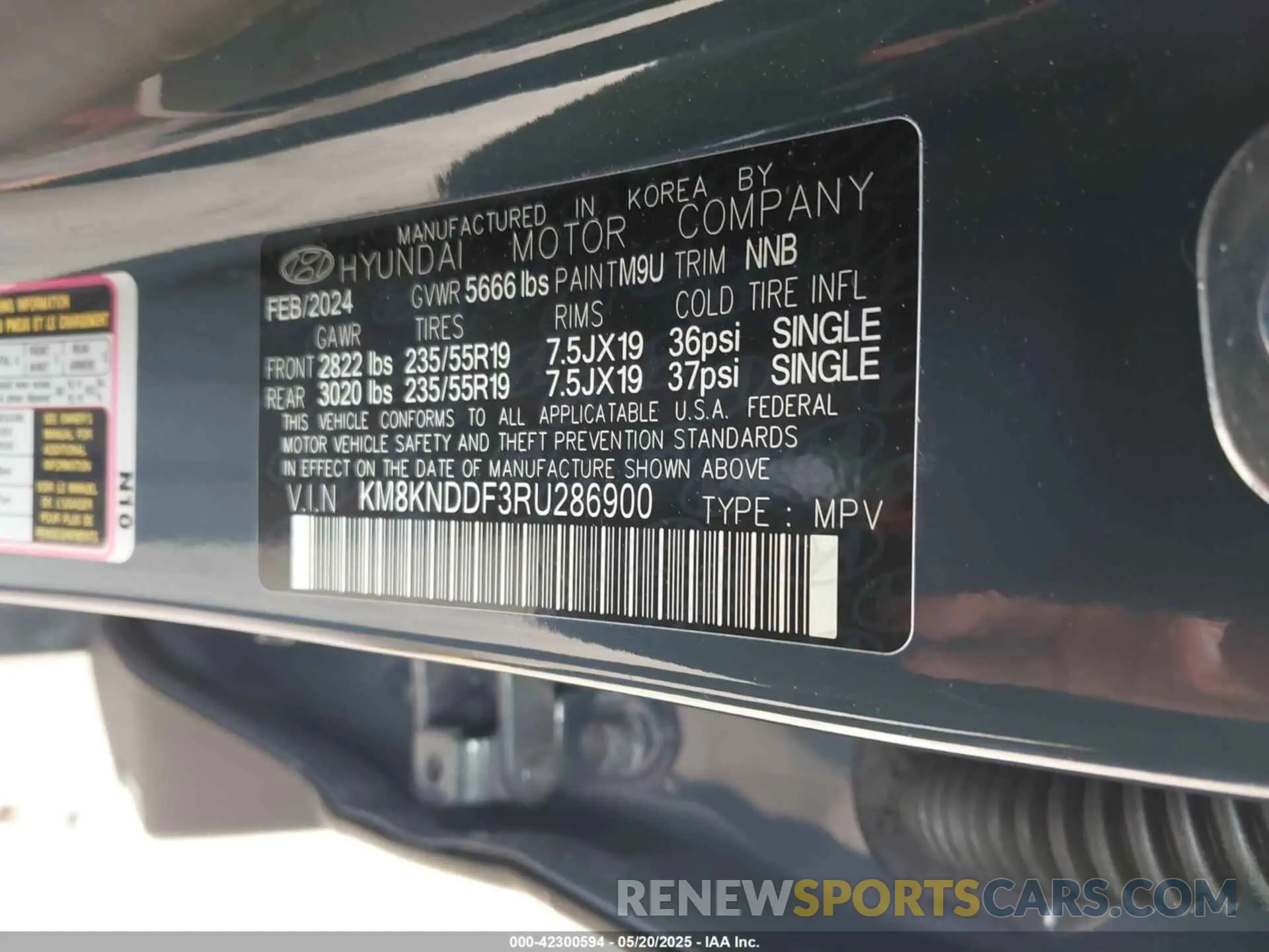 9 Photograph of a damaged car KM8KNDDF3RU286900 HYUNDAI IONIQ 5 2024