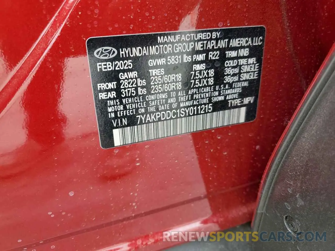 13 Photograph of a damaged car 7YAKPDDC1SY011215 HYUNDAI IONIQ 5 XR 2025
