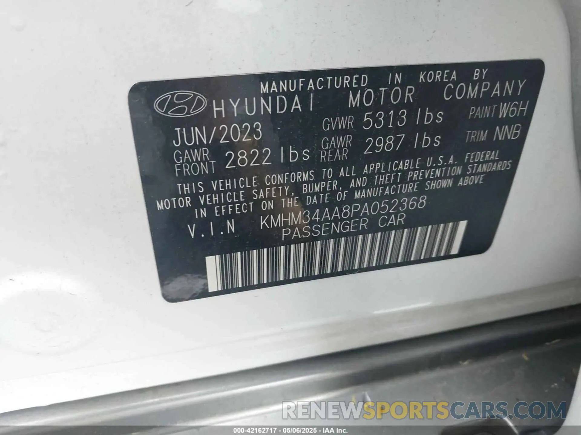 9 Photograph of a damaged car KMHM34AA8PA052368 HYUNDAI IONIQ 6 2023