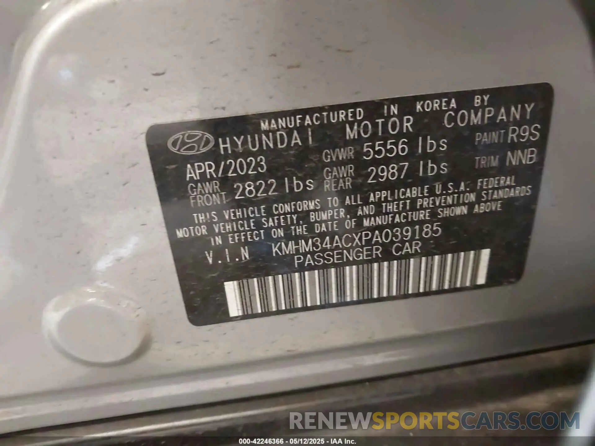 9 Photograph of a damaged car KMHM34ACXPA039185 HYUNDAI IONIQ 6 2023