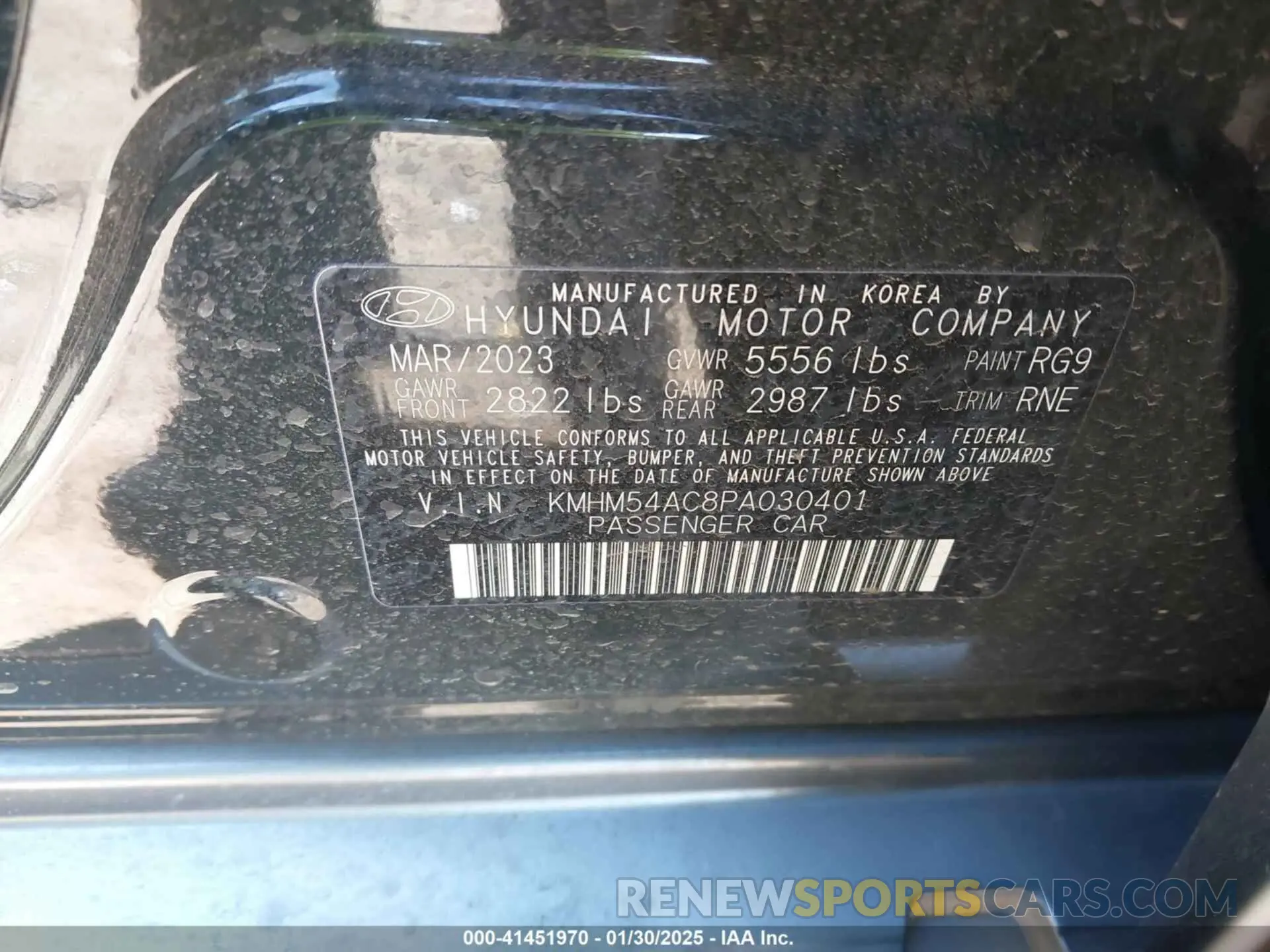 9 Photograph of a damaged car KMHM54AC8PA030401 HYUNDAI IONIQ 6 2023