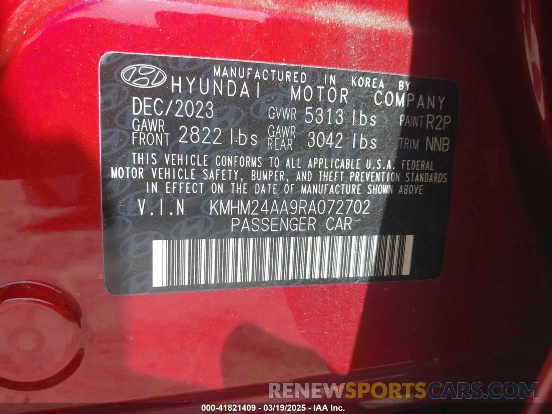 9 Photograph of a damaged car KMHM24AA9RA072702 HYUNDAI IONIQ 6 2024