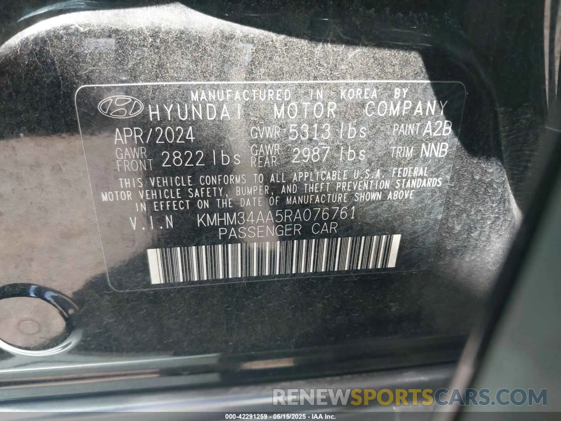 9 Photograph of a damaged car KMHM34AA5RA076761 HYUNDAI IONIQ 6 2024