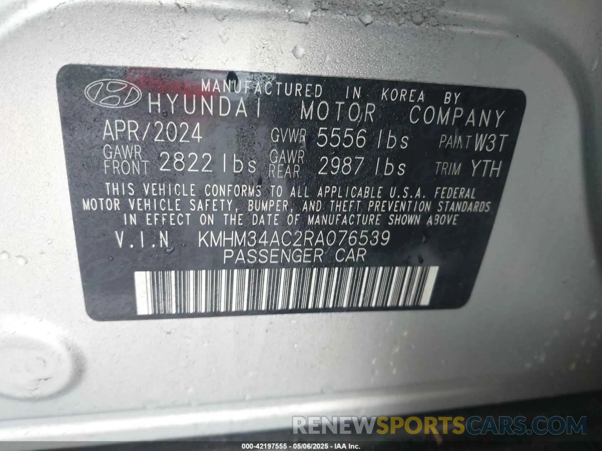 9 Photograph of a damaged car KMHM34AC2RA076539 HYUNDAI IONIQ 6 2024